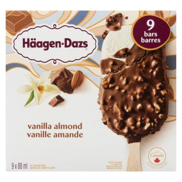 Häagen-Dazs Vanilla Almond Ice Cream Bars 9x88ml