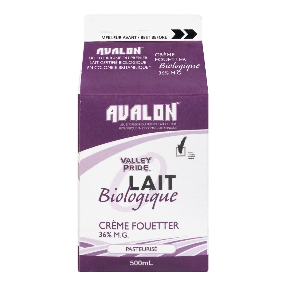 Valley Pride Crème à fouetter biologique 36% M.G. 500ml