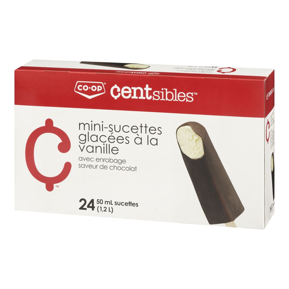 CO-OP Centsibles Mini barres de lait glacée à saveur de vanille 24x50ml