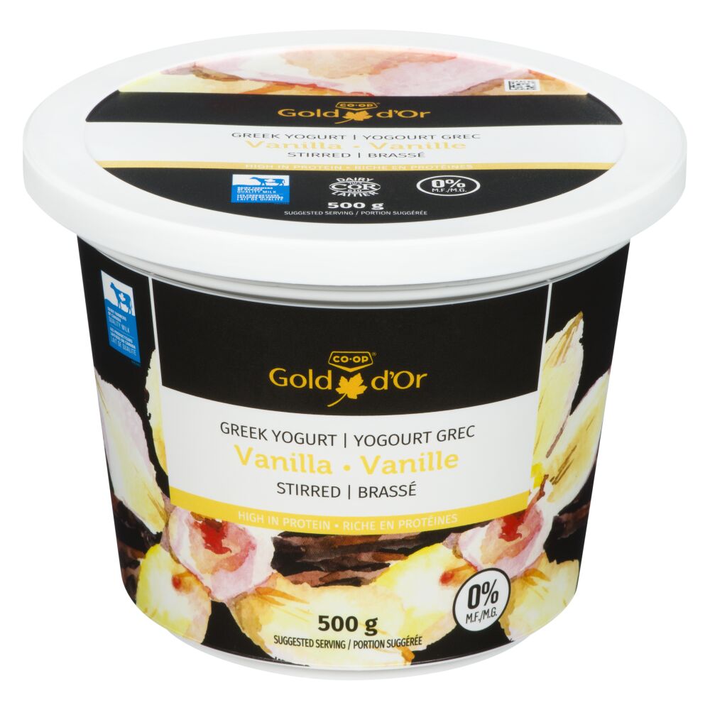 CO-OP Gold Vanilla Greek Yogurt 0% M.F 500g