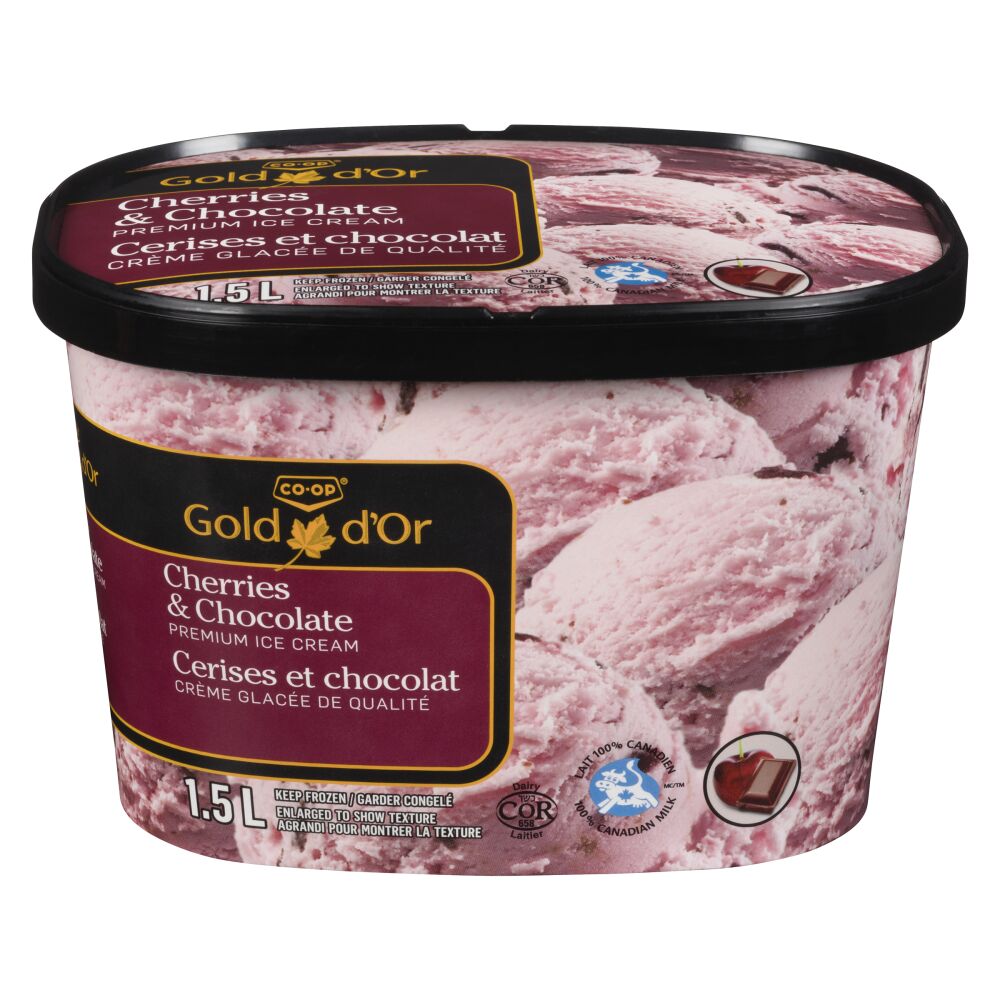 CO-OP Gold Cherries And Milk Chocolatey Ice Cream 1.5L