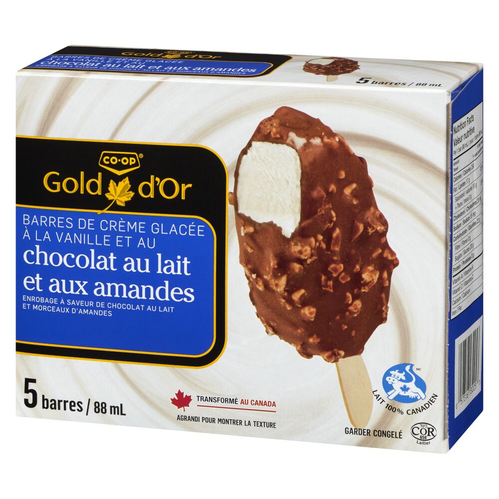 CO-OP Gold Barre de crème glacée vanille et amandes 5x88ml