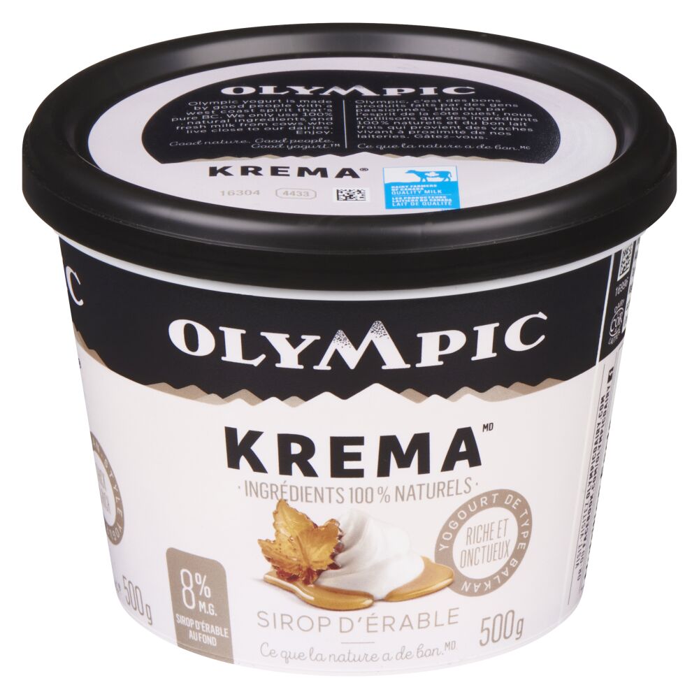 Olympic Krema Yogourt de type balkan sirop d'érable 8% M.G. 500g