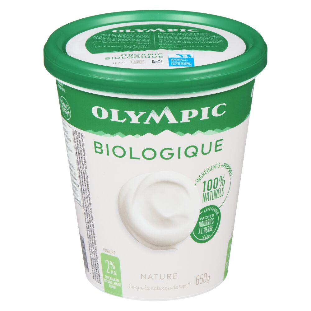 Olympic Yogourt biologique nature de type balkan 2% M.G. 650g