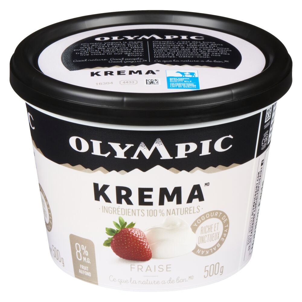 Olympic Krema Yogourt de type balkan fraise 8% M.G. 500g