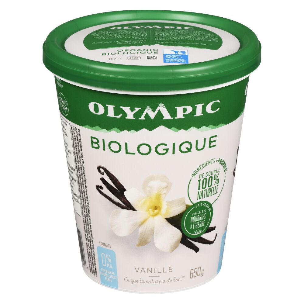 Olympic Yogourt biologique de type balkan vanille 0% M.G. 650g