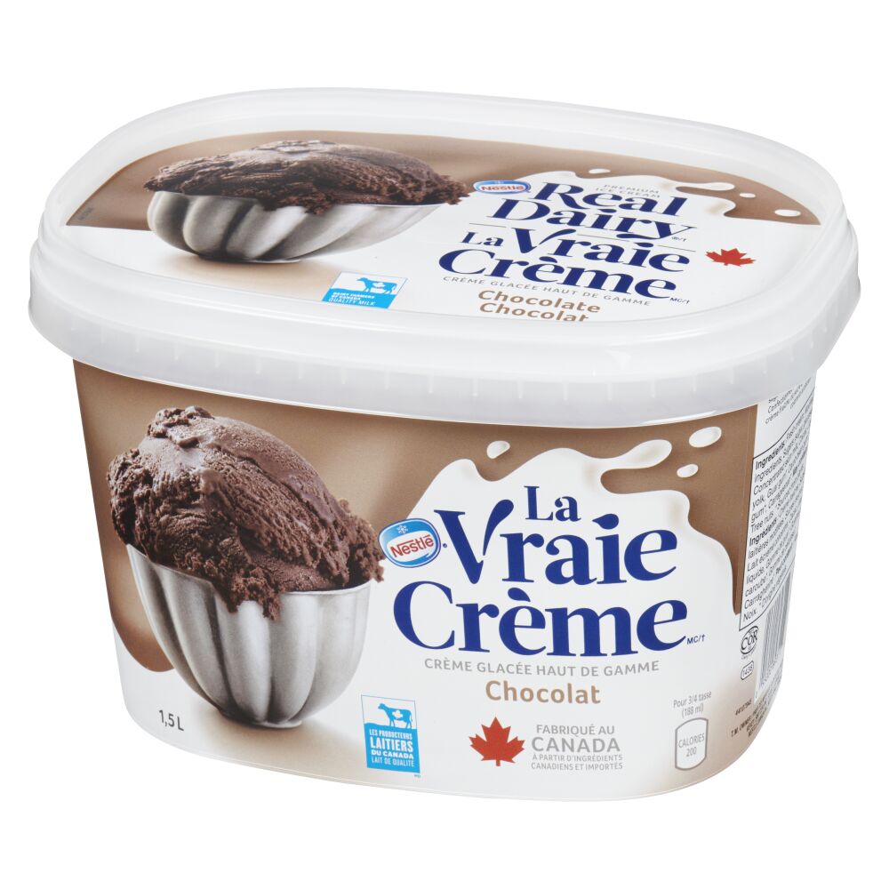 La Vraie Crème Crème glacée haut de gamme chocolat 1.5L