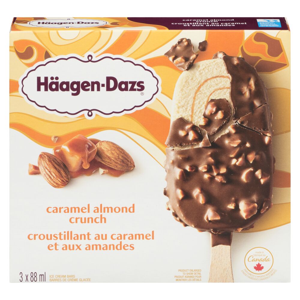 Häagen-Dazs Caramel Almond Crunch Ice Cream Bars 3x88ml