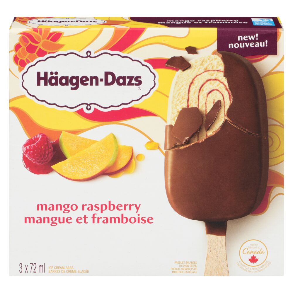 Häagen-Dazs Mango Raspberry Ice Cream Bars 3x72ml
