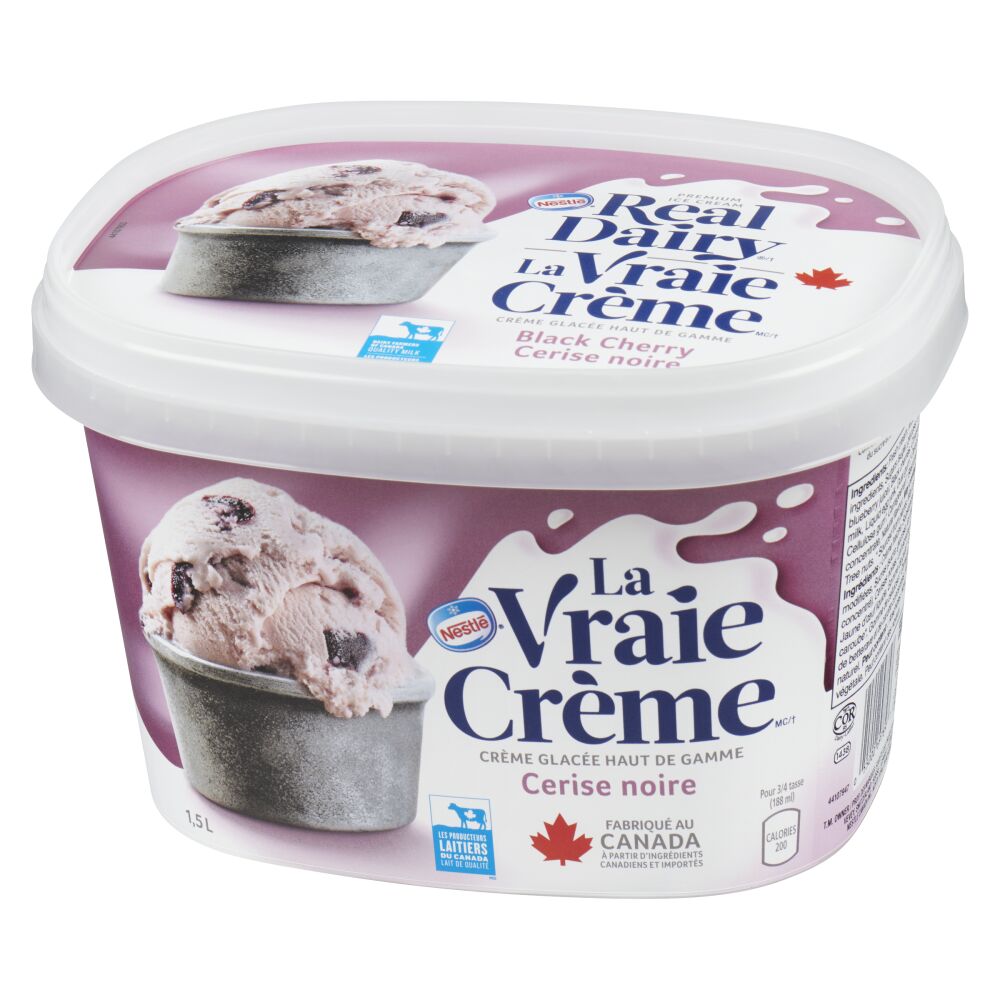 La Vraie Crème Crème glacée premium cerise noire 1.5L