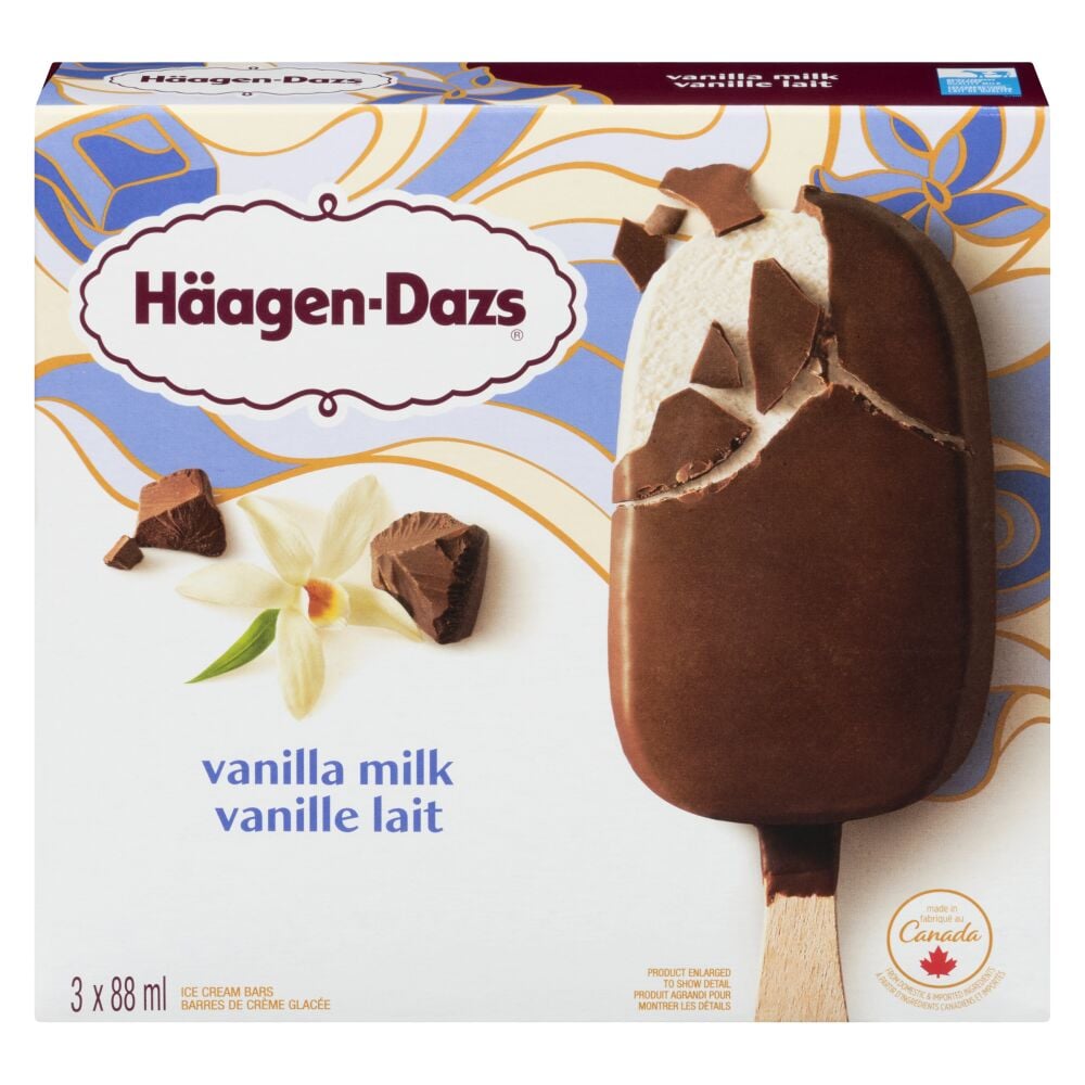 Häagen-Dazs Vanilla Milk Ice Cream Bars 3x88ml