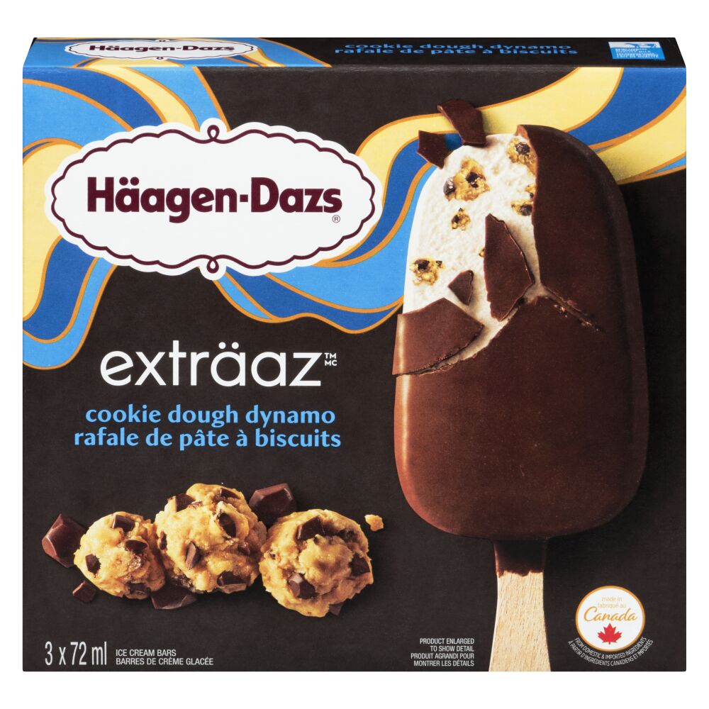 Häagen-Dazs Cookie Dough Dynamo Ice Cream Bars 3x72ml