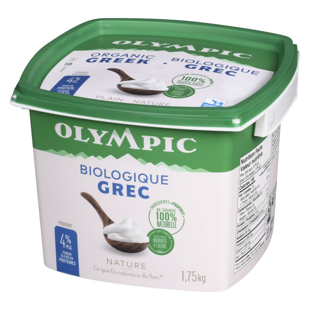 Olympic Yogourt grec biologique nature 4% M.G. 1.75kg