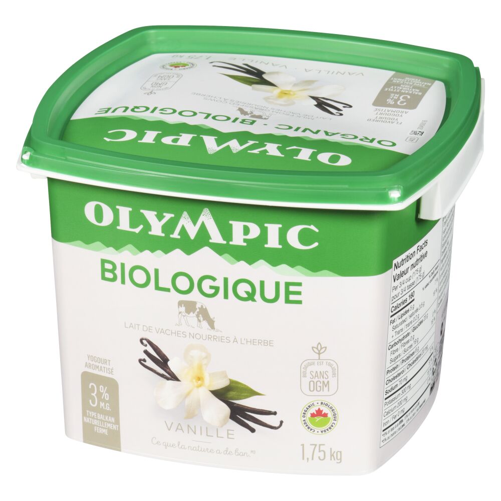 Olympic Yogourt biologique de type balkan vanille 3% M.G. 1.75kg