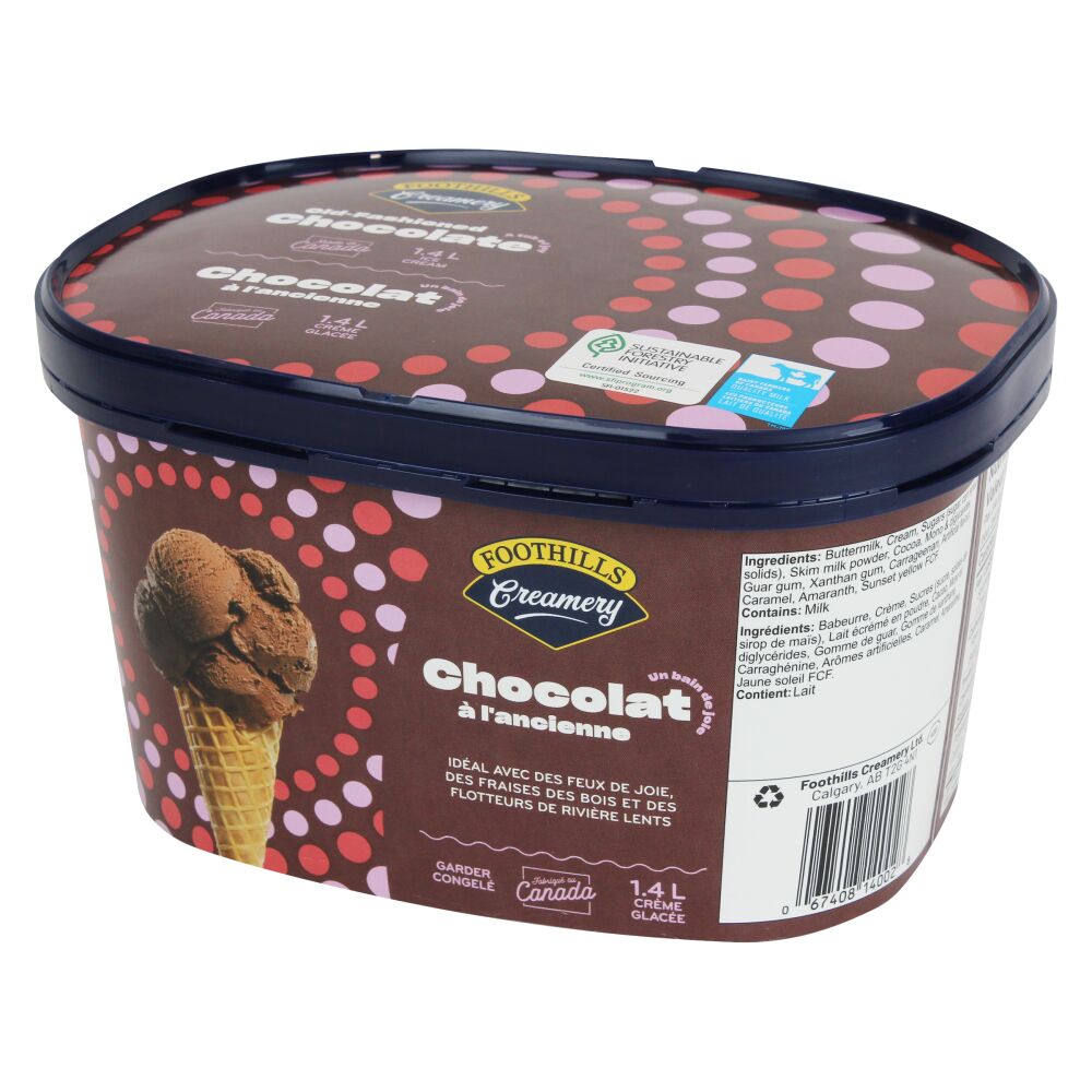 Foothills Creamery Crème glacée à l'ancienne chocolat 1.4L