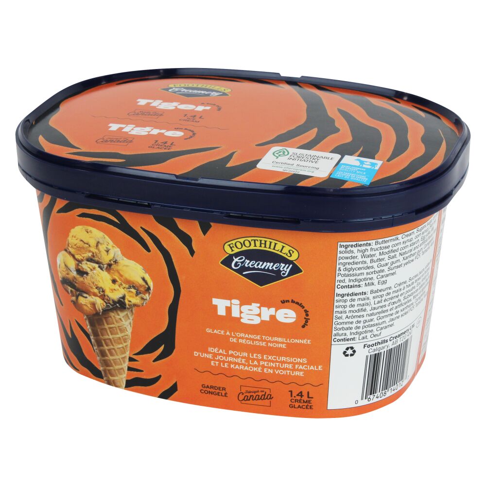 Foothills Creamery Crème glacée tigre 1.4L