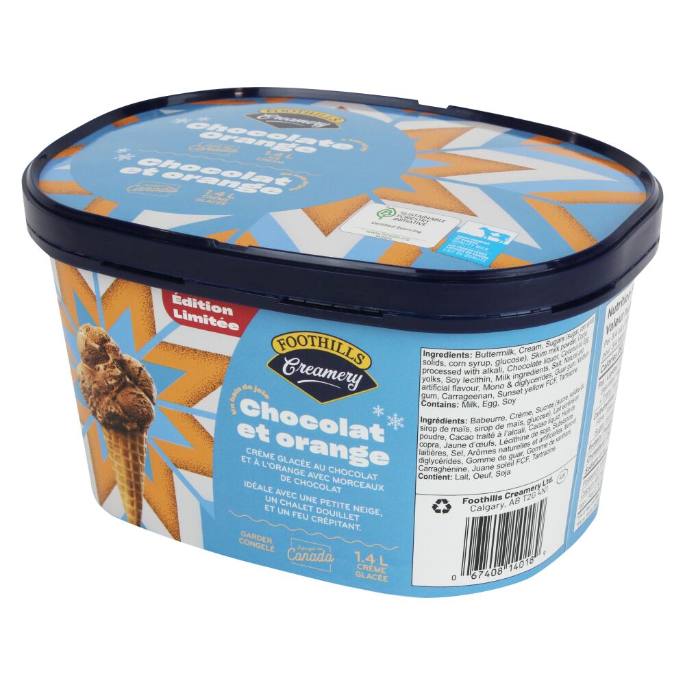 Foothills Creamery Crème glacée chocolat et orange 1.4L