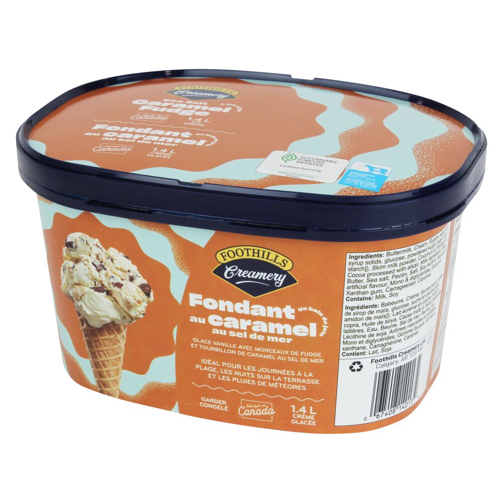 Foothills Creamery Crème glacée fudge au caramel au sel de mer 1.4L