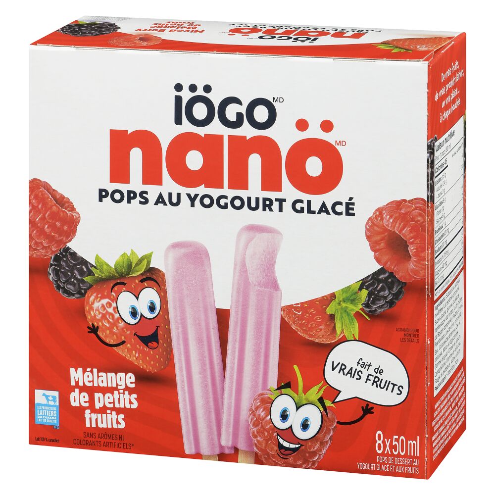Iögo Nanö Pops au yogourt glacé mélange de petits fruits 8x50ml