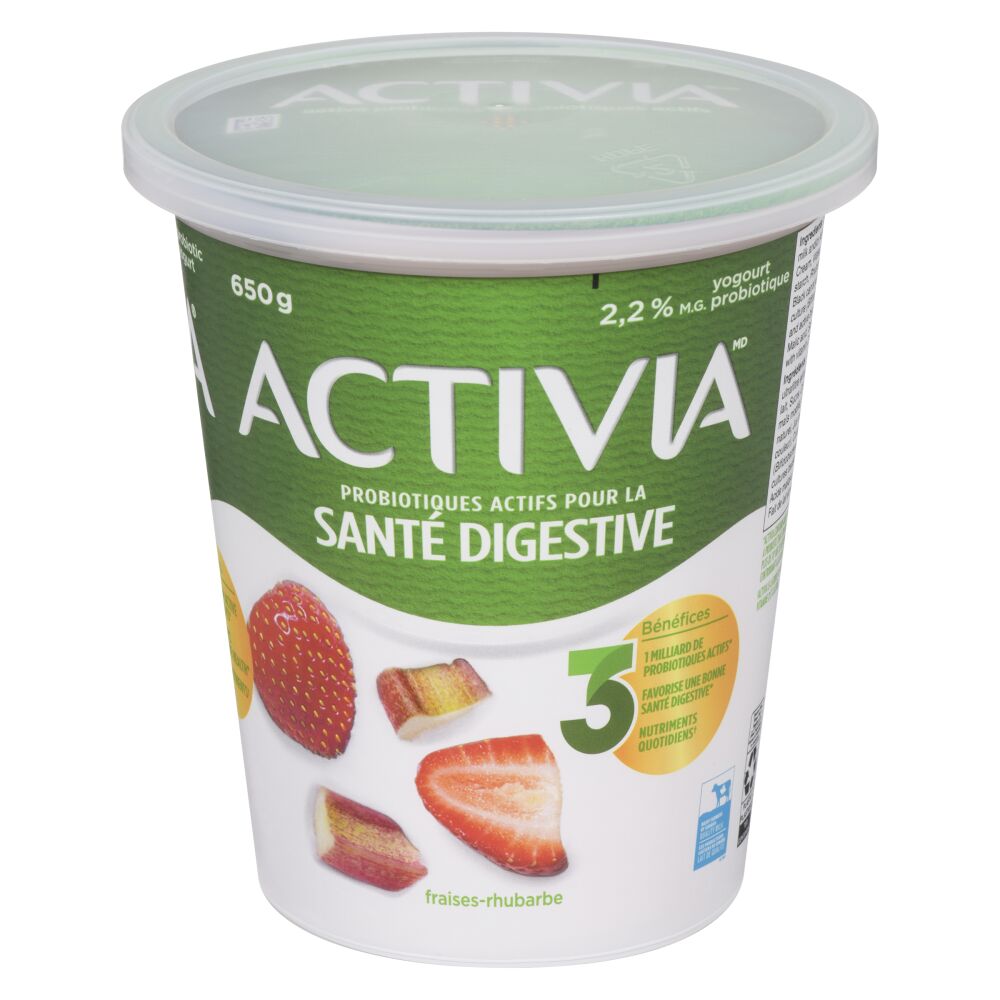 Activia Yogourt probiotique fraises-rhubarbe 650g