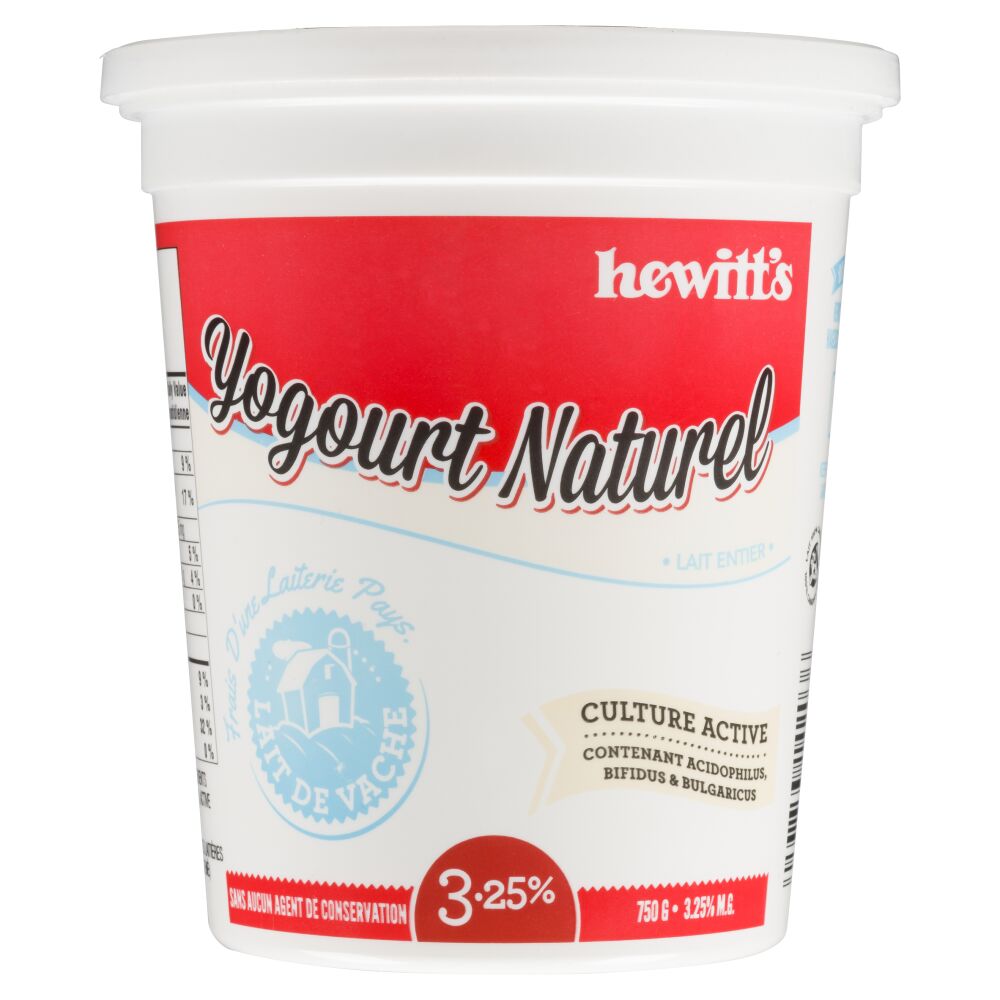 Hewitt's Dairy Yogourt naturel lait entier 3.25% M.G. 750g