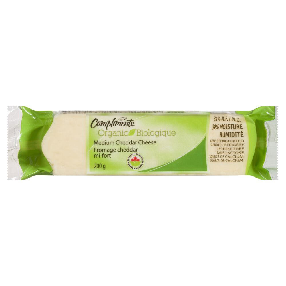 Compliments Organic Organic Medium Cheddar 200g