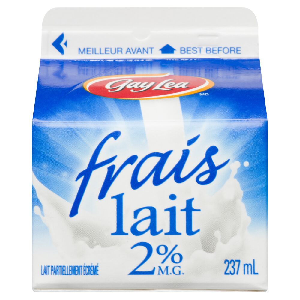 Gay Lea Lait partiellement écrémé 2% M.G. 237ml