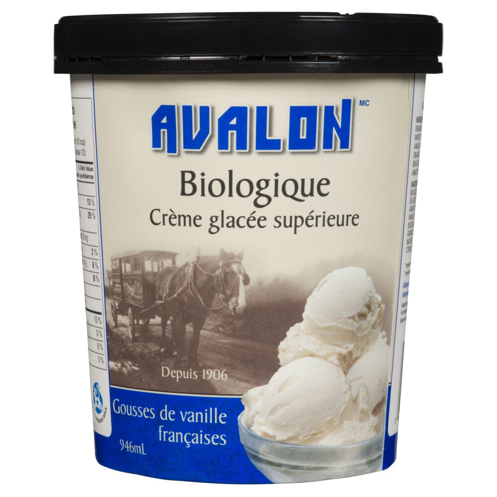 Avalon Crème glacée biologique grains de vanille française 946ml