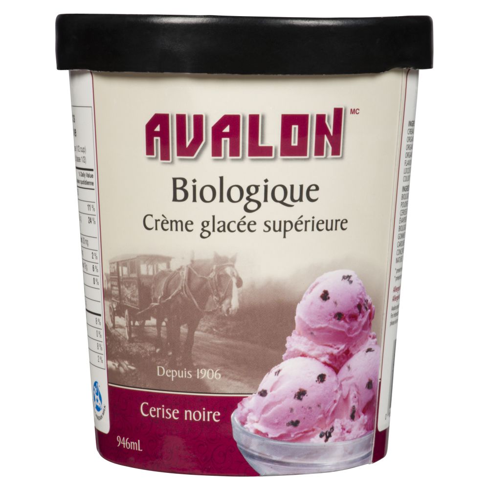 Avalon Crème glacée biologique cerise noire 946ml
