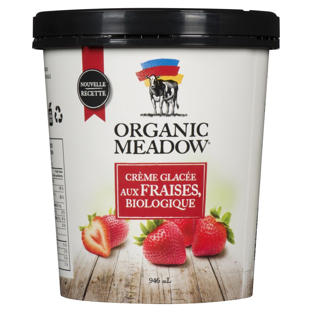 Organic Meadow Crème glacée biologique fraise 946ml