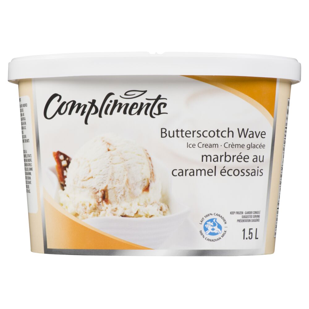 Compliments Butterscotch Wave Ice Cream 1.5L