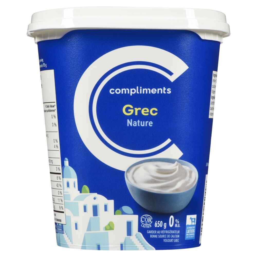 Compliments Yogourt grec nature 0% M.F. 650g