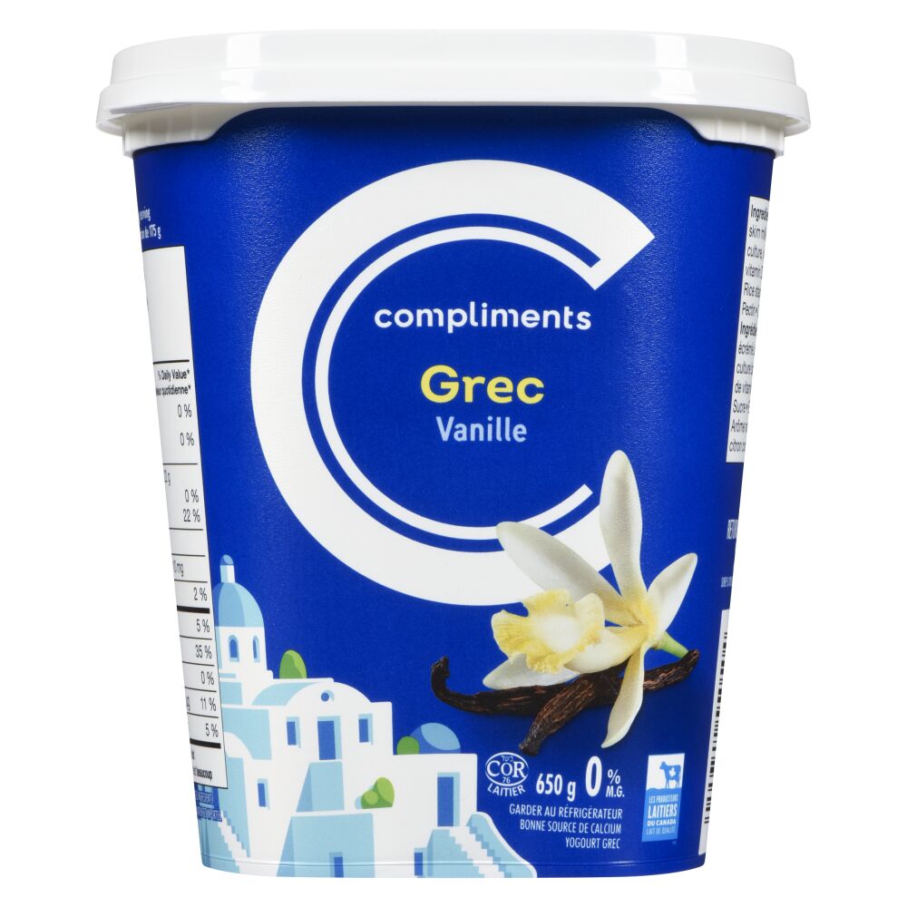 Compliments Yogourt grec vanille 0% M.G. 650g