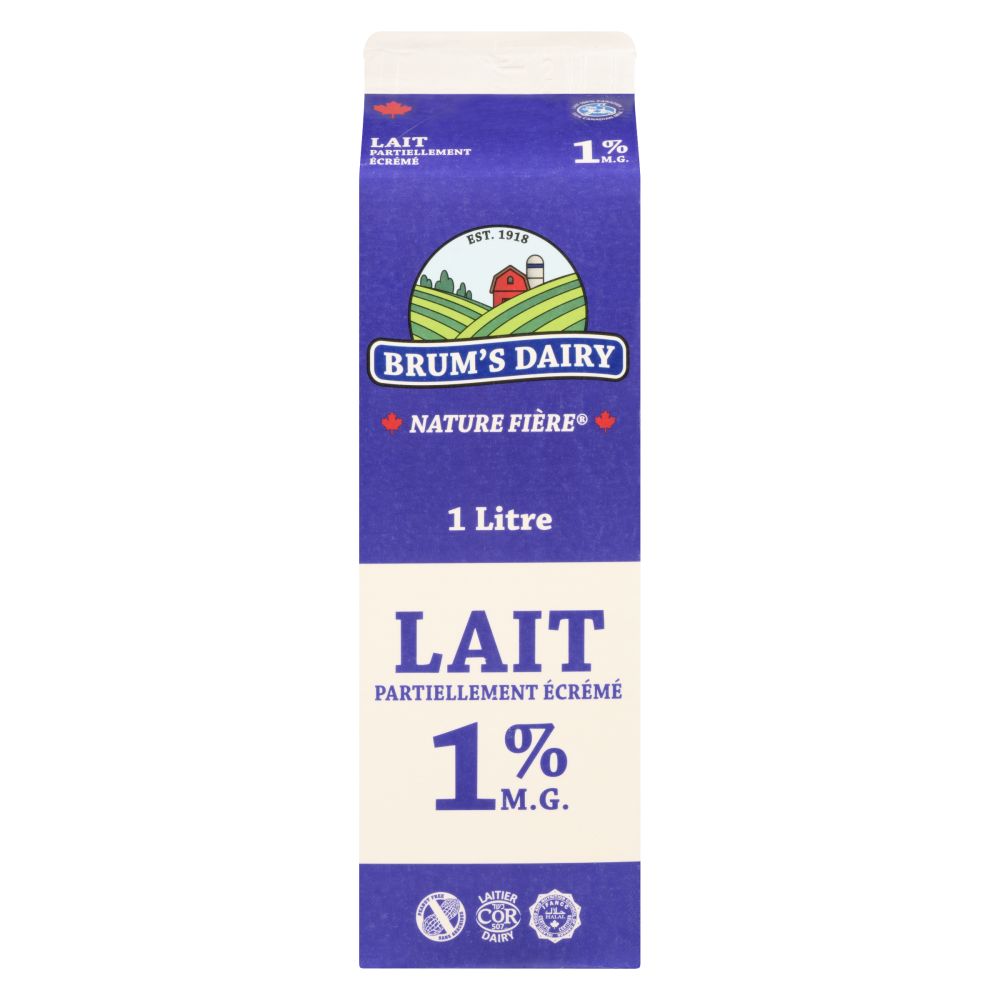 Brum's Dairy Lait partiellement écrémé 1% M.G. 1L