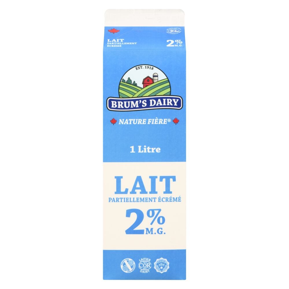 Brum's Dairy Lait Partiellement Écrémé 2% M.G. 1L