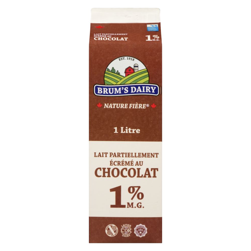 Brum's Dairy Lait partiellement écrémé au chocolat 1% M.G. 1L