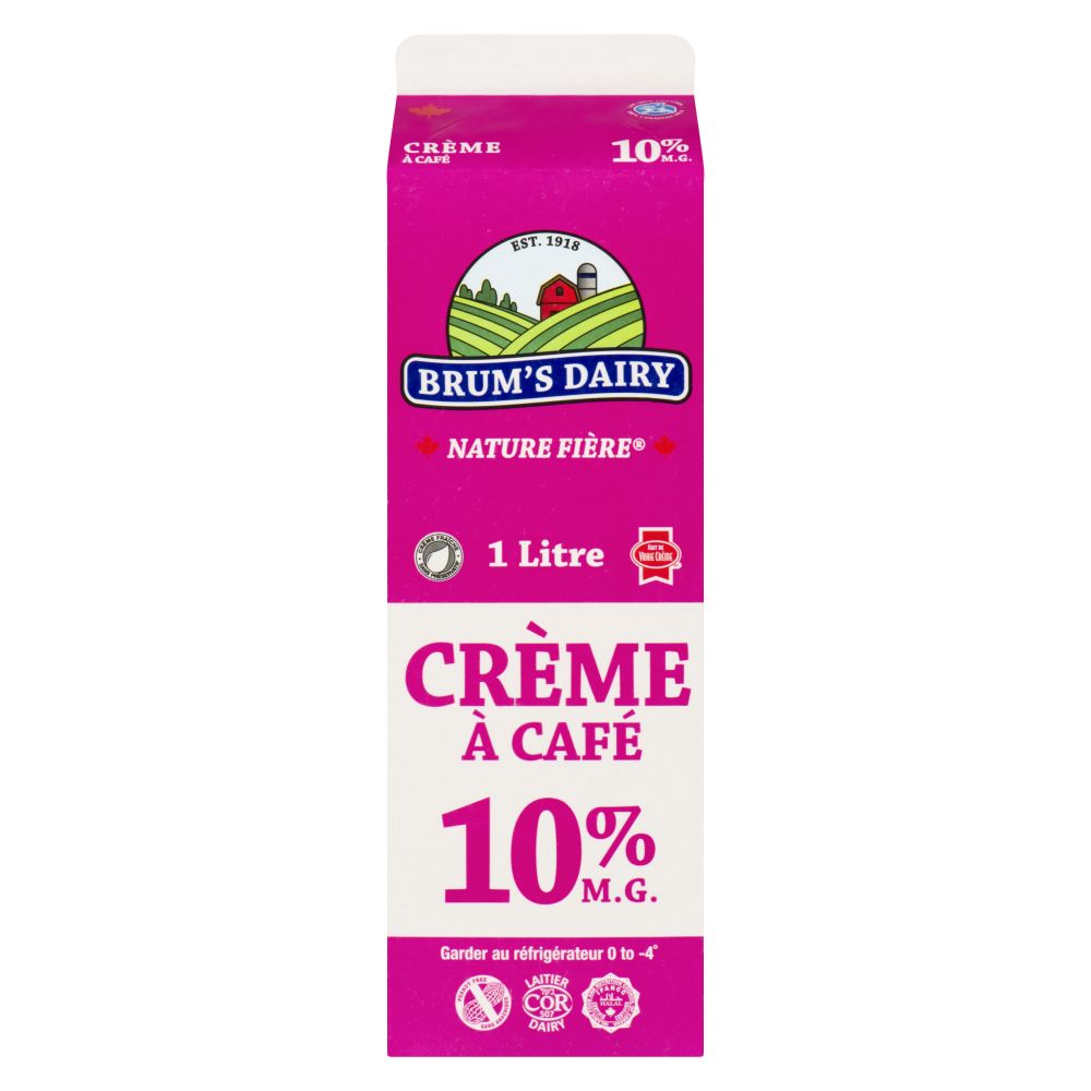 Brum's Dairy Crème à café 10% M.G. 1L