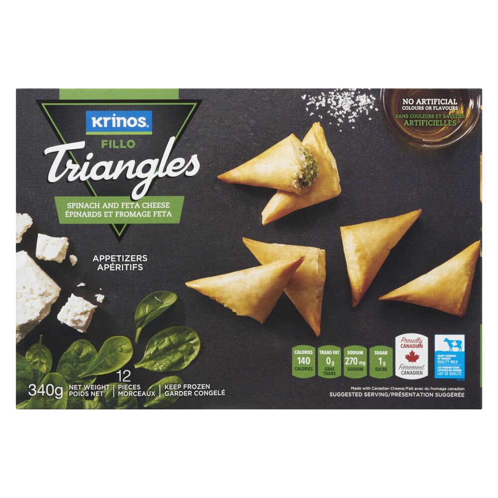 Krinos Fillo Triangles Spinach And Feta 340g