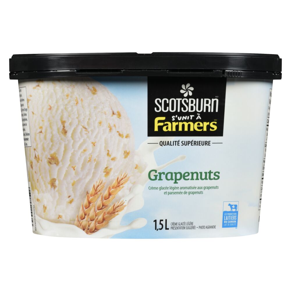 Scotsburn s'unit à Farmers Crème glacée légère Grapenuts 1.5L