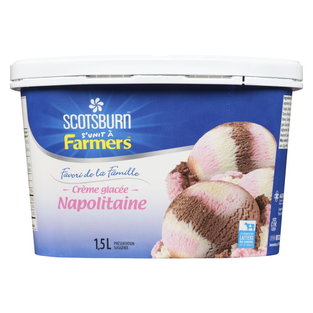 Scotsburn s'unit à Farmers Crème glacée napolitaine 1.5L