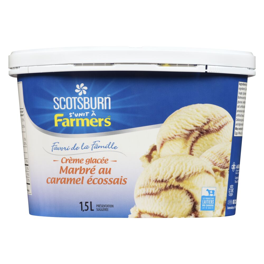 Scotsburn s'unit à Farmers Crème glacée marbrée au caramel écossais 1.5L