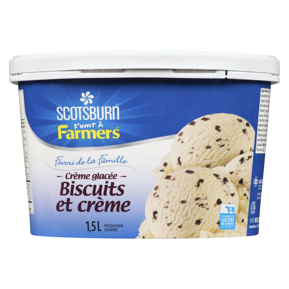 Scotsburn s'unit à Farmers Crème glacée biscuits et crème 1.5L