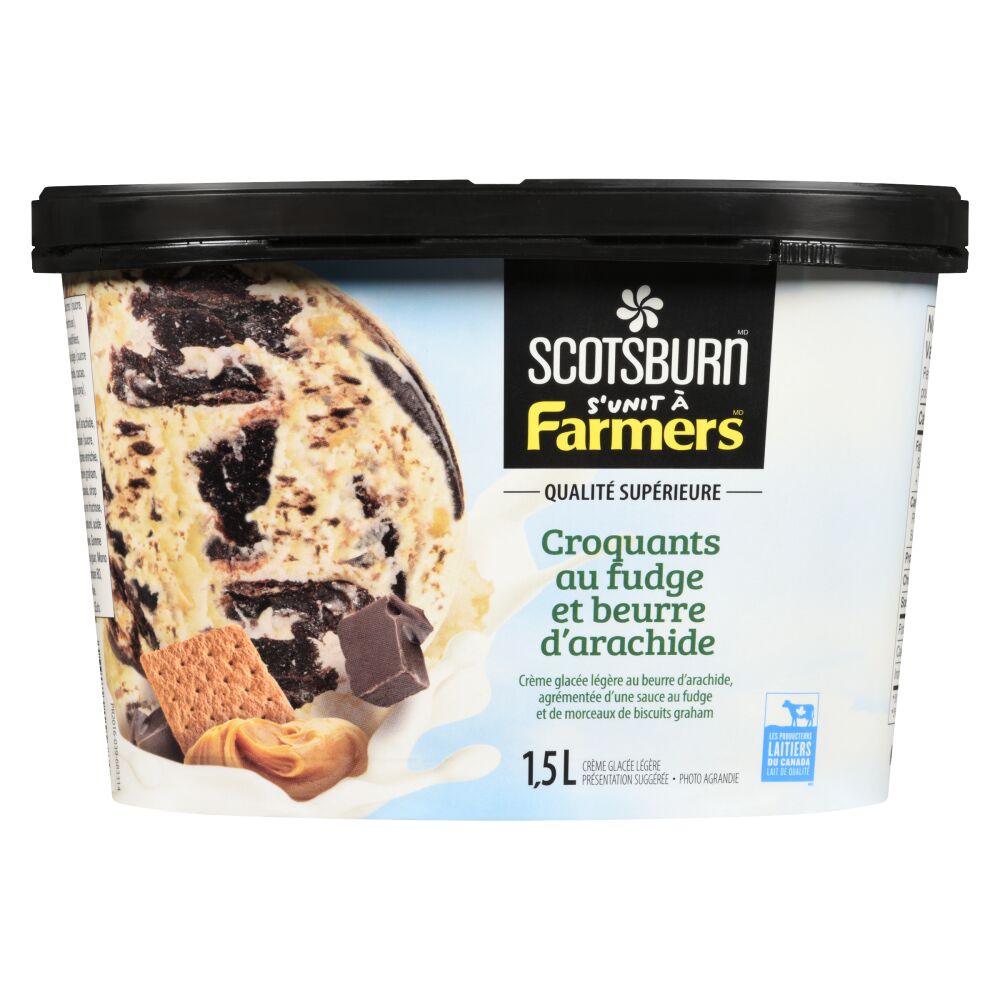 Scotsburn s'unit à Farmers Crème glacée croquants au fondant et beurre d'arachide 1.5L