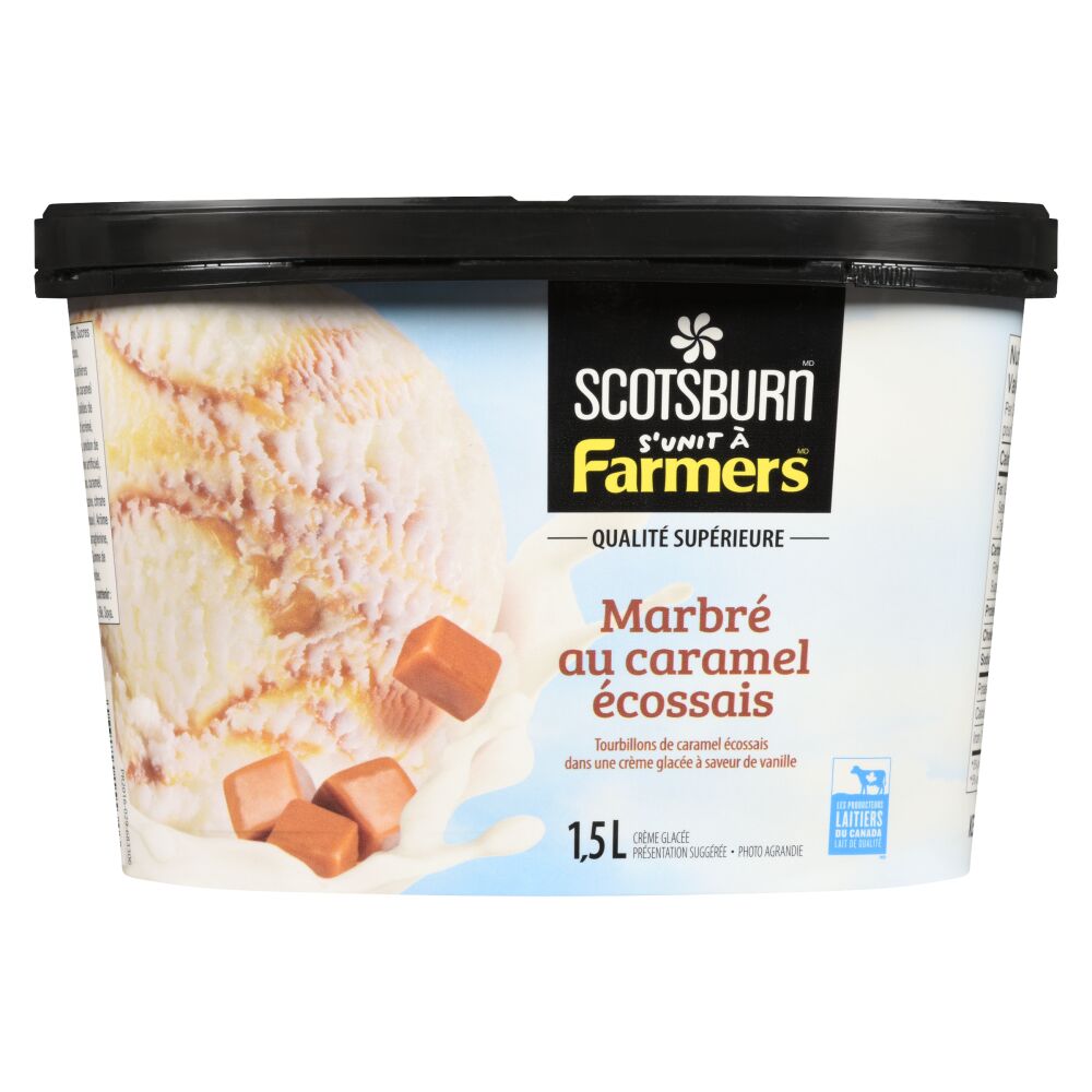 Scotsburn s'unit à Farmers Crème glacée de qualité supérieure marbrée au caramel écossais 1.5L