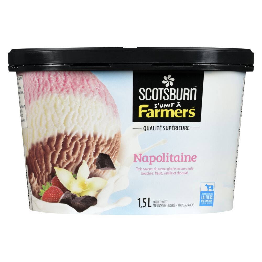 Scotsburn s'unit à Farmers Crème glacée qualité supérieure napolitaine 1.5L