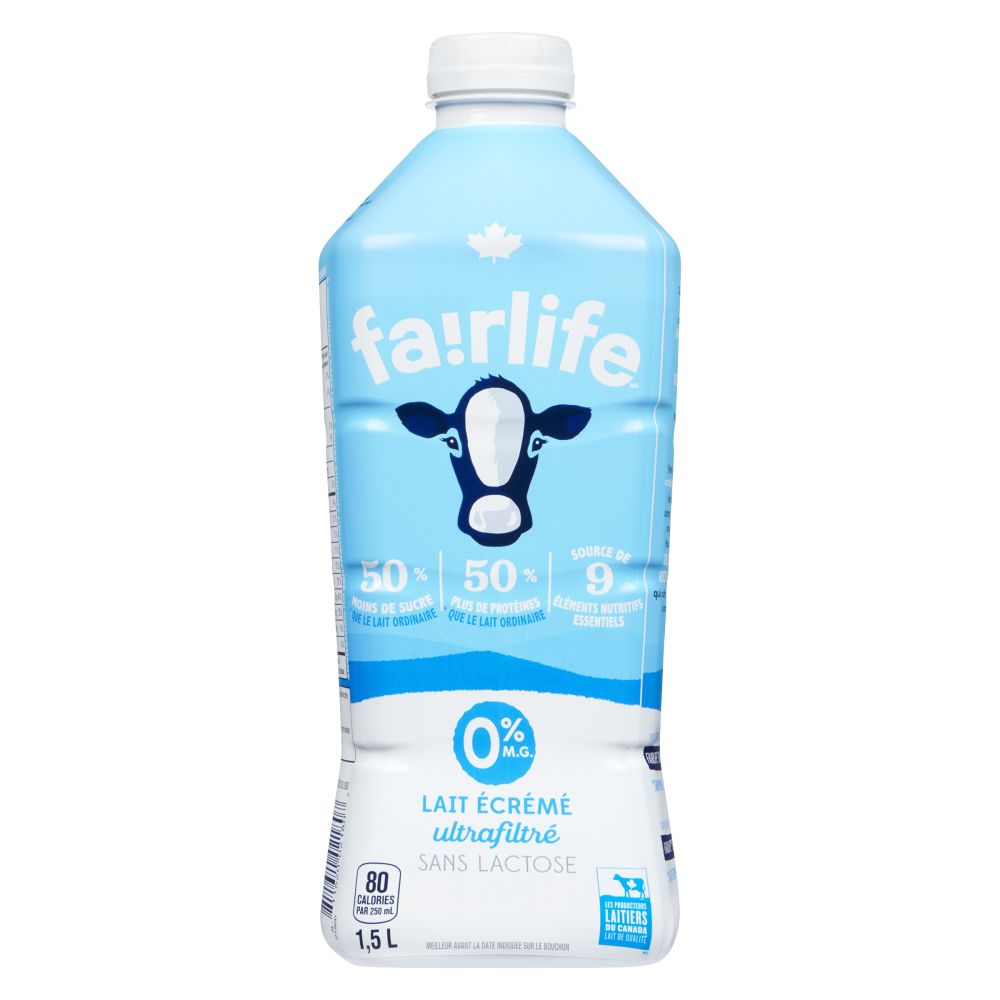 Fairlife Lait ultrafiltré écrémé sans lactose 0% M.G. 1.5L
