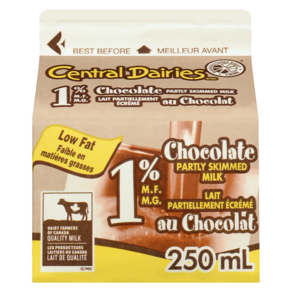 Central Dairies Partly Skimmed Chocolate Milk 1% M.F. 250ml