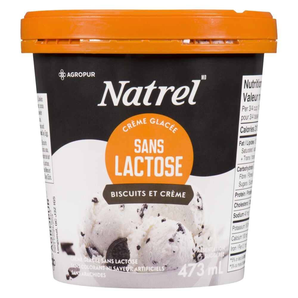 Natrel Crème glacée sans lactose biscuits et crème 473ml