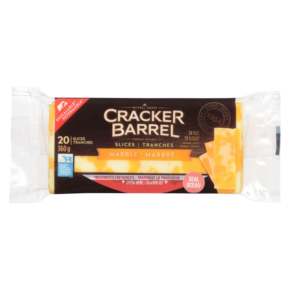 Cracker Barrel Sliced Marble Natural Cheese 360g