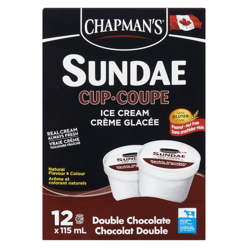 Chapman's Sundae Cup Double Chocolate Ice Cream 12X115ml